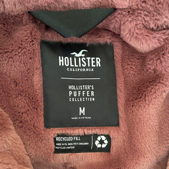 Hollister Dusty Rose fur lined Puffer Jacket M - Picture 4 of 4